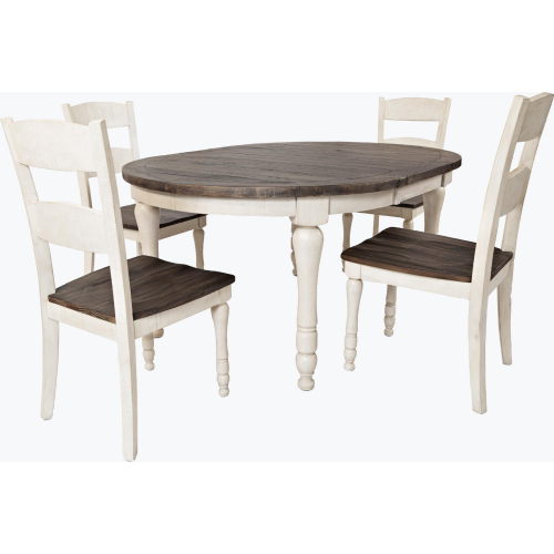 Madison County 5 Piece Oval Dining Set in Reclaimed Pine & Vintage White